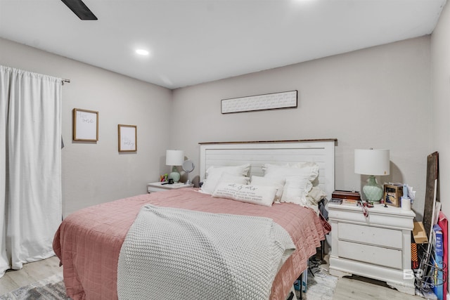 221 Howard Cir, Gulf Shores, AL 36542 - bedroom featuring wood finished floors, recessed lighting, and a ceiling fan
