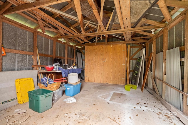 storage area featuring a garage