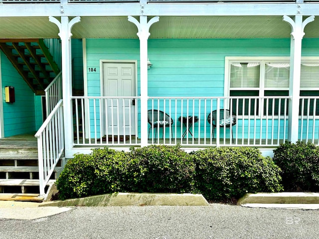 property entrance with a porch