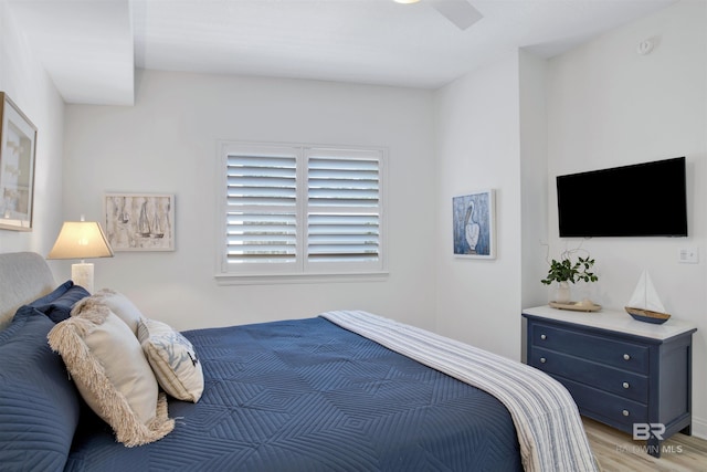 bedroom featuring light wood finished floors