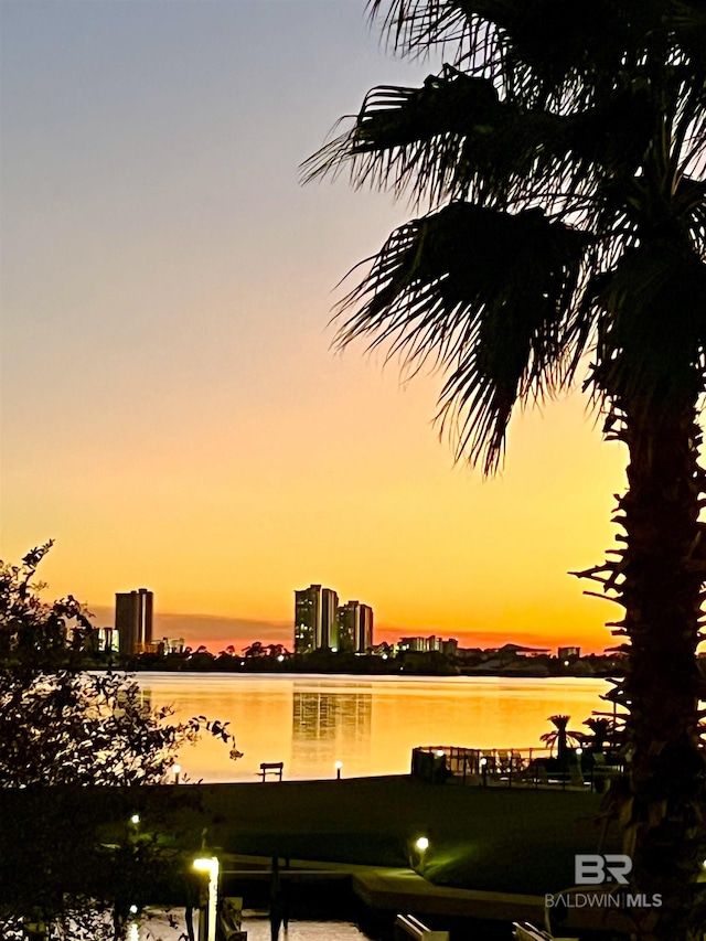 water view with a view of city