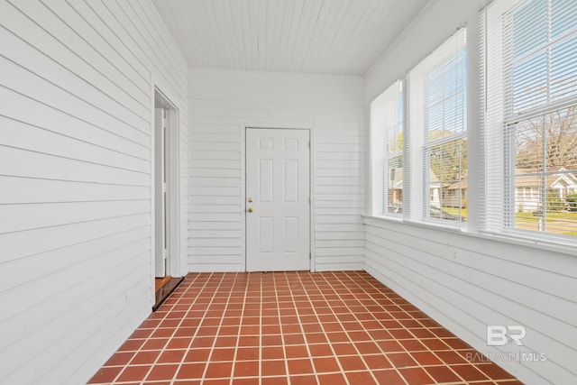 view of unfurnished sunroom