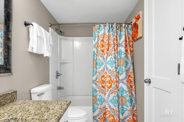 24230 Perdido Beach Blvd Unit 3077, Orange Beach, AL 36561 - bathroom with shower / bath combo with shower curtain, vanity, and toilet