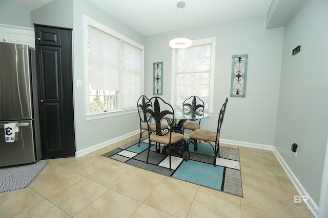 view of tiled dining area