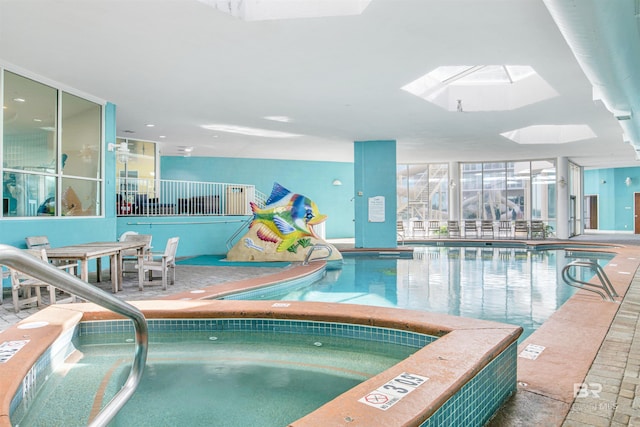 28105 Perdido Beach Blvd Unit C504, Orange Beach, AL 36561 - pool featuring an indoor hot tub and a skylight