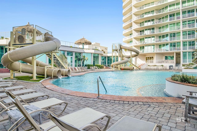 28105 Perdido Beach Blvd Unit C504, Orange Beach, AL 36561 - community pool with a patio area and a water slide