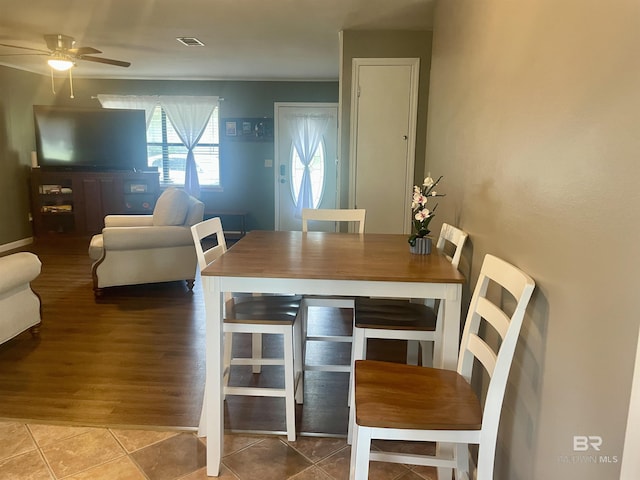 2274 Foshee Rd, Brewton, AL 36426 - dining area with ceiling fan and tile patterned flooring
