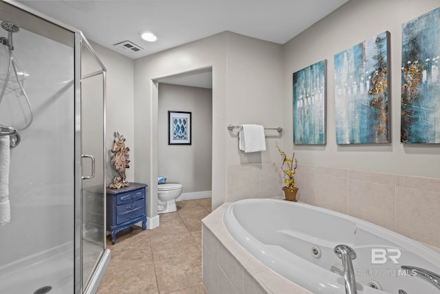 521 W Beach Blvd Unit 1702, Gulf Shores, AL 36542 - bathroom with a stall shower, a whirlpool tub, and tile patterned flooring