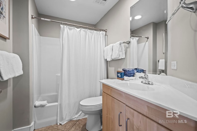 521 W Beach Blvd Unit 1702, Gulf Shores, AL 36542 - bathroom with vanity, shower / bath combination with curtain, and tile patterned floors