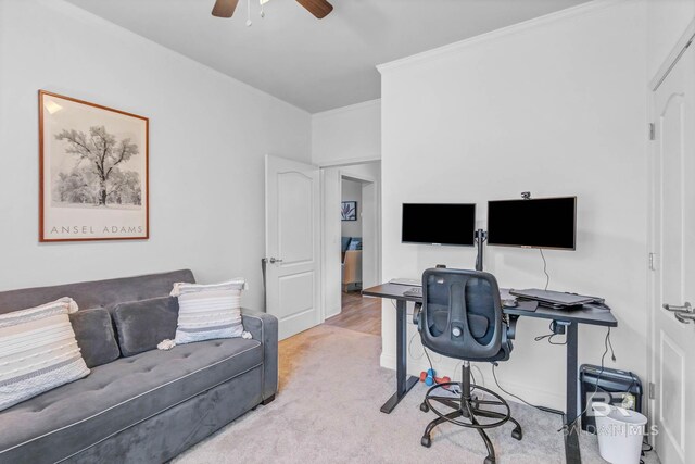 25806 Pollard Rd Unit 204, Daphne, AL 36526 - office space featuring ceiling fan, carpet, and ornamental molding