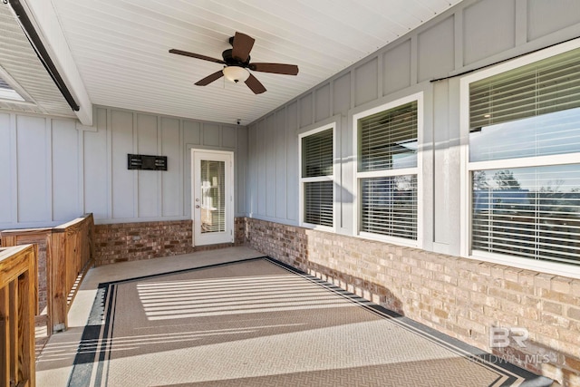 view of patio / terrace with a ceiling fan