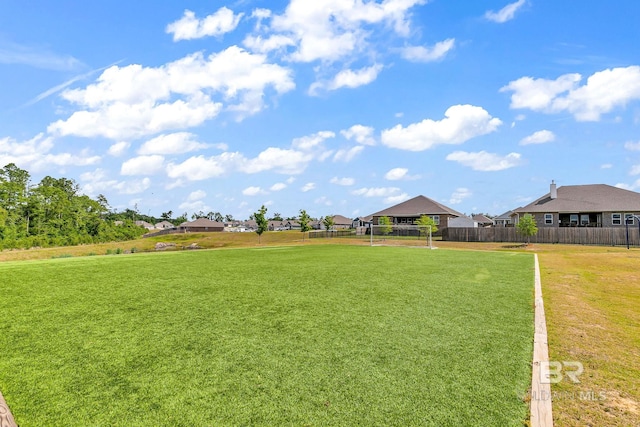 view of yard with fence