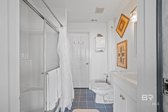 316 Quivira St, Dauphin Island, AL 36528 - full bath with visible vents, tile patterned flooring, a shower with curtain, and vanity