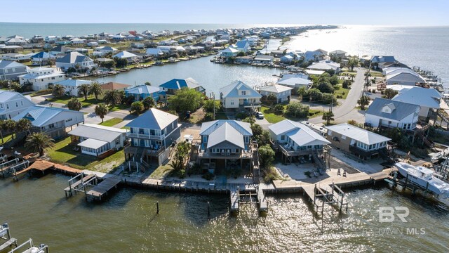 316 Quivira St, Dauphin Island, AL 36528 - aerial view featuring a water view and a residential view