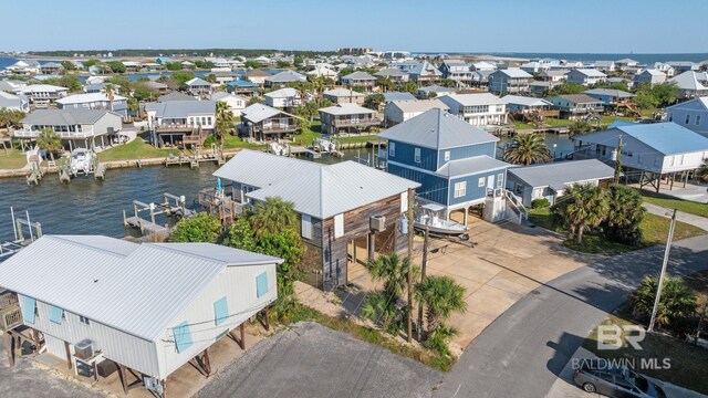 316 Quivira St, Dauphin Island, AL 36528 - bird's eye view featuring a residential view and a water view