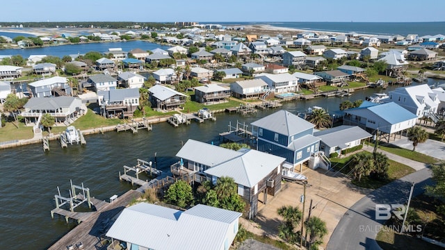 316 Quivira St, Dauphin Island, AL 36528 - bird's eye view with a residential view and a water view