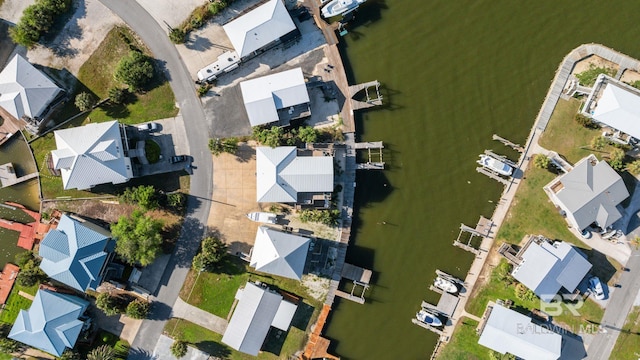 316 Quivira St, Dauphin Island, AL 36528 - bird's eye view featuring a water view and a residential view