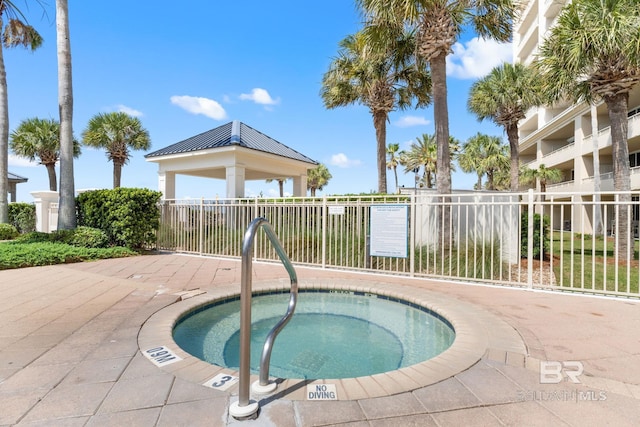 375 Beach Club Dr Unit 1801, Gulf Shores, AL 36542 - view of swimming pool featuring a hot tub and a gazebo