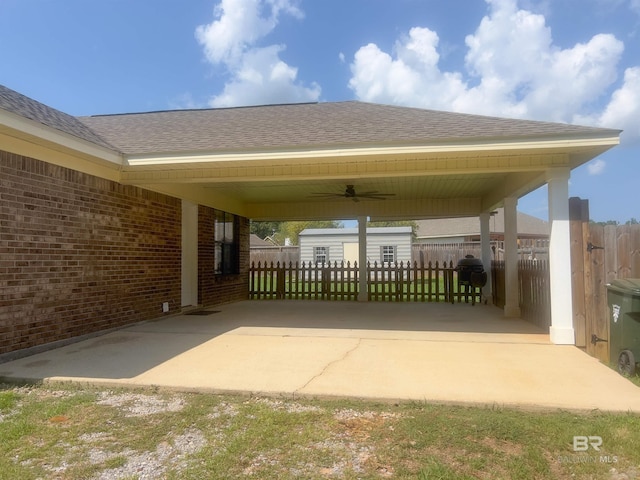 view of patio with a carport and grilling area