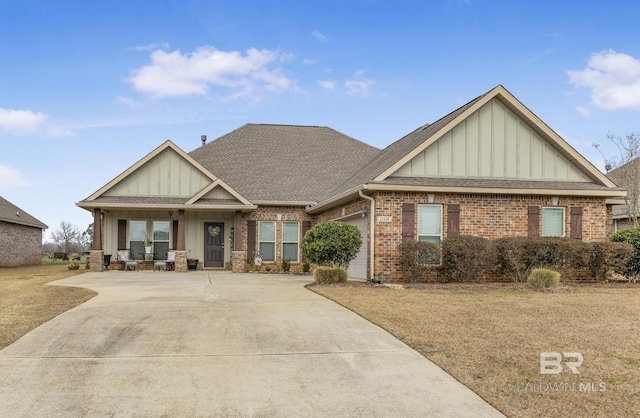 craftsman house with a garage and a porch