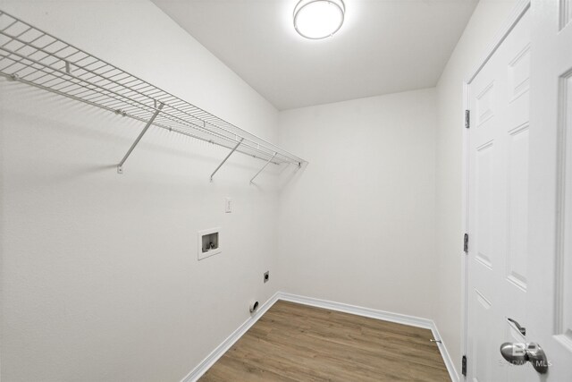 16063 Mansion St, Foley, AL 36535 - laundry area with washer hookup, baseboards, and wood finished floors
