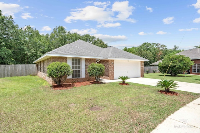 16063 Mansion St, Foley, AL 36535 - ranch-style home featuring brick siding, driveway, a garage, and roof with shingles