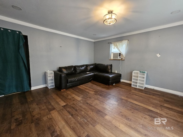 31398 Brady Rd, Robertsdale, AL 36567 - living area featuring crown molding, wood finished floors, and baseboards