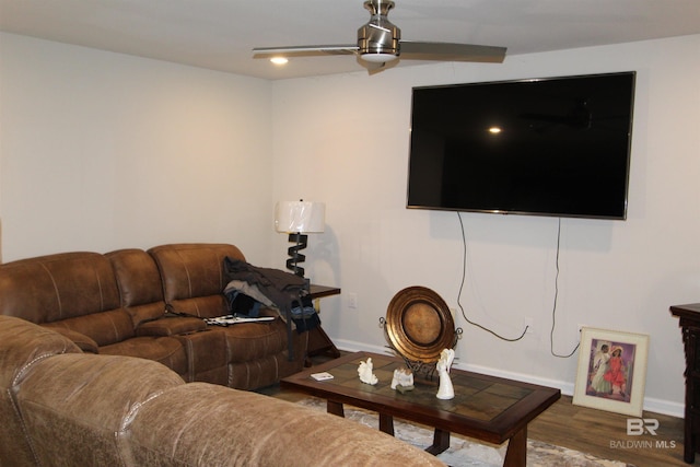 living room featuring hardwood / wood-style flooring