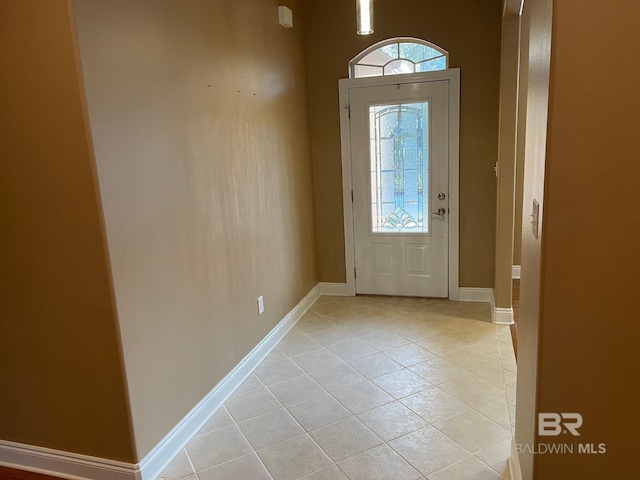 view of tiled entrance foyer