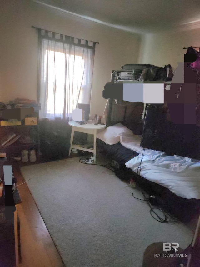 bedroom featuring wood finished floors