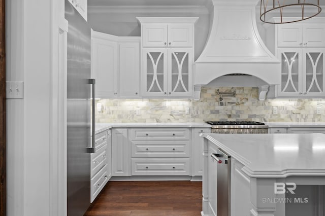202 Paddle Creek Loop, Fairhope, AL 36532 - kitchen featuring white cabinetry, light countertops, and ornamental molding