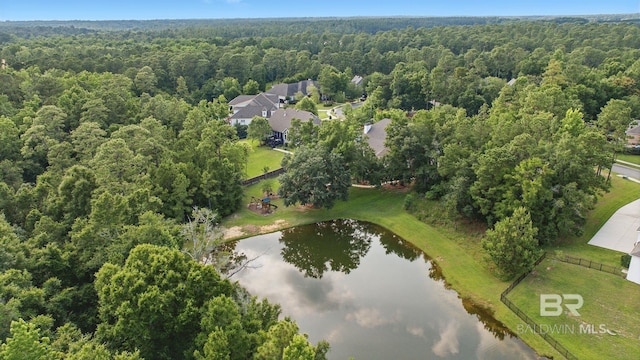 202 Paddle Creek Loop, Fairhope, AL 36532 - aerial overview of property's location with a heavily wooded area and a nearby body of water