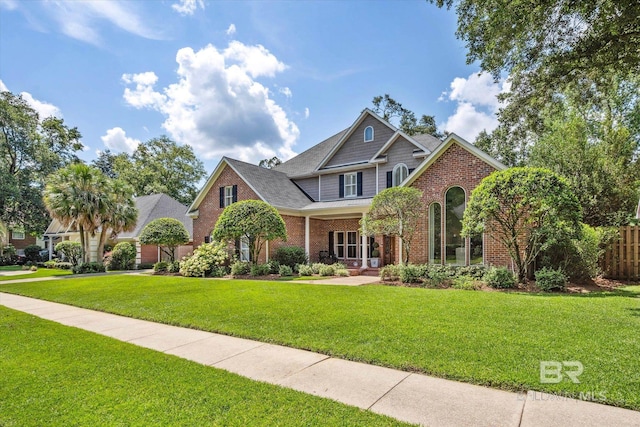 view of front facade featuring a front lawn