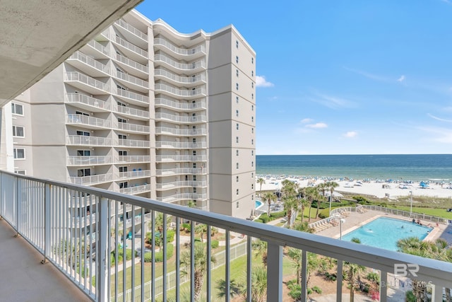 24522 Perdido Beach Blvd Unit 5617, Orange Beach, AL 36561 - balcony featuring a water view and view of pool area