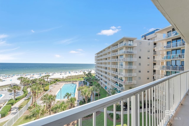 24522 Perdido Beach Blvd Unit 5617, Orange Beach, AL 36561 - balcony featuring a water view and view of pool