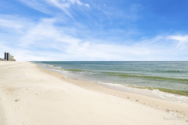 property view of water with a beach view