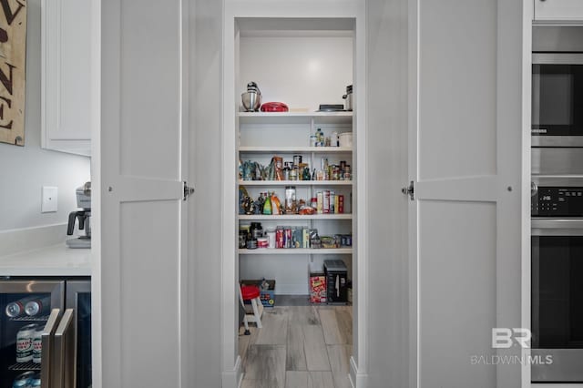 storage area with wine cooler