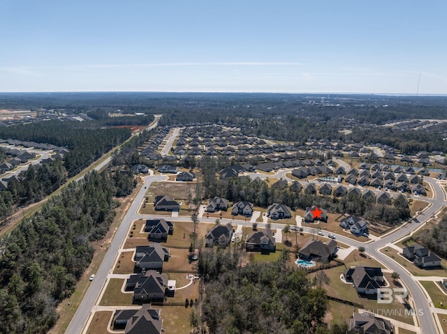 aerial view featuring a residential view