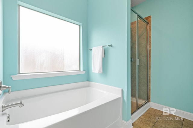 2554 Masters Ct, Mobile, AL 36618 - full bath featuring a stall shower, a garden tub, and tile patterned flooring