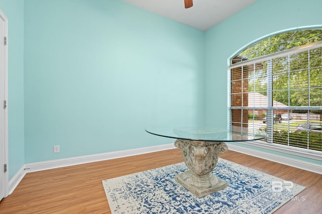 2554 Masters Ct, Mobile, AL 36618 - unfurnished dining area featuring light wood finished floors and a ceiling fan