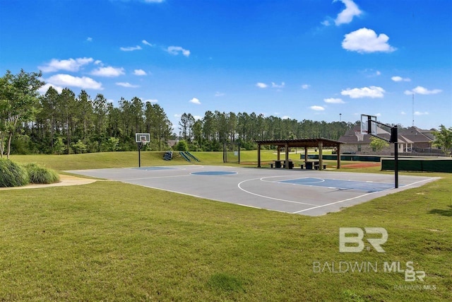 32062 Lyon Rd, Spanish Fort, AL 36527 - view of basketball court with community basketball court and a yard