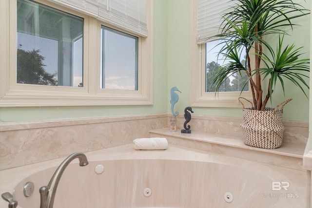 bathroom featuring a jetted tub