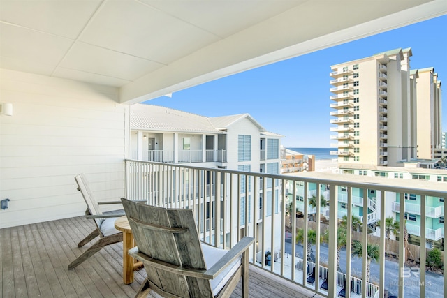 balcony with a water view