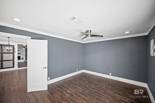 24663 Chestnut St Unit A & B, Elberta, AL 36530 - spare room featuring ceiling fan, baseboards, wood finished floors, and recessed lighting