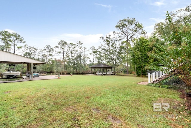 view of yard with a gazebo