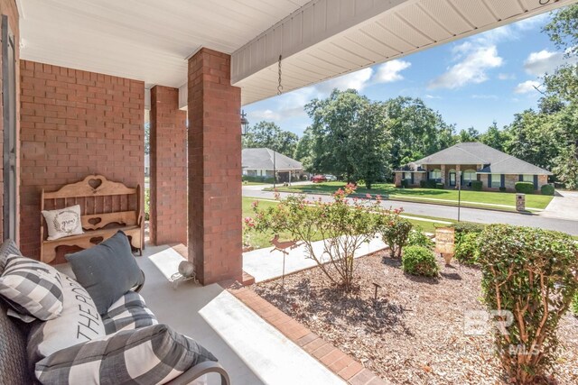 view of patio featuring covered porch