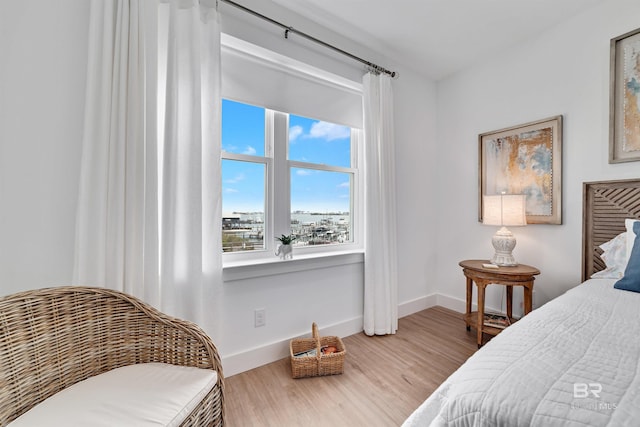 bedroom featuring light wood-type flooring