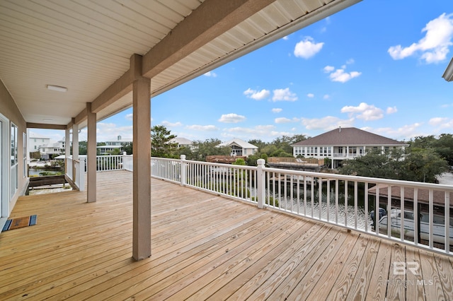 deck with a water view