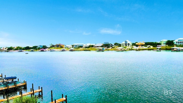 view of water feature featuring a boat dock