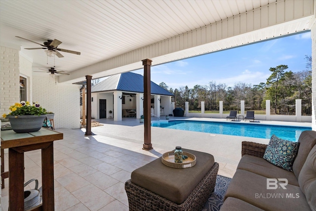 14281 Timber Ridge Dr, Loxley, AL 36551 - view of pool with a patio area and a ceiling fan